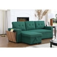 thumbnail image 5 of Fabric Reversible Modern Side Compartment Sleeper Sectional Sofa Bed-Green, 5 of 19