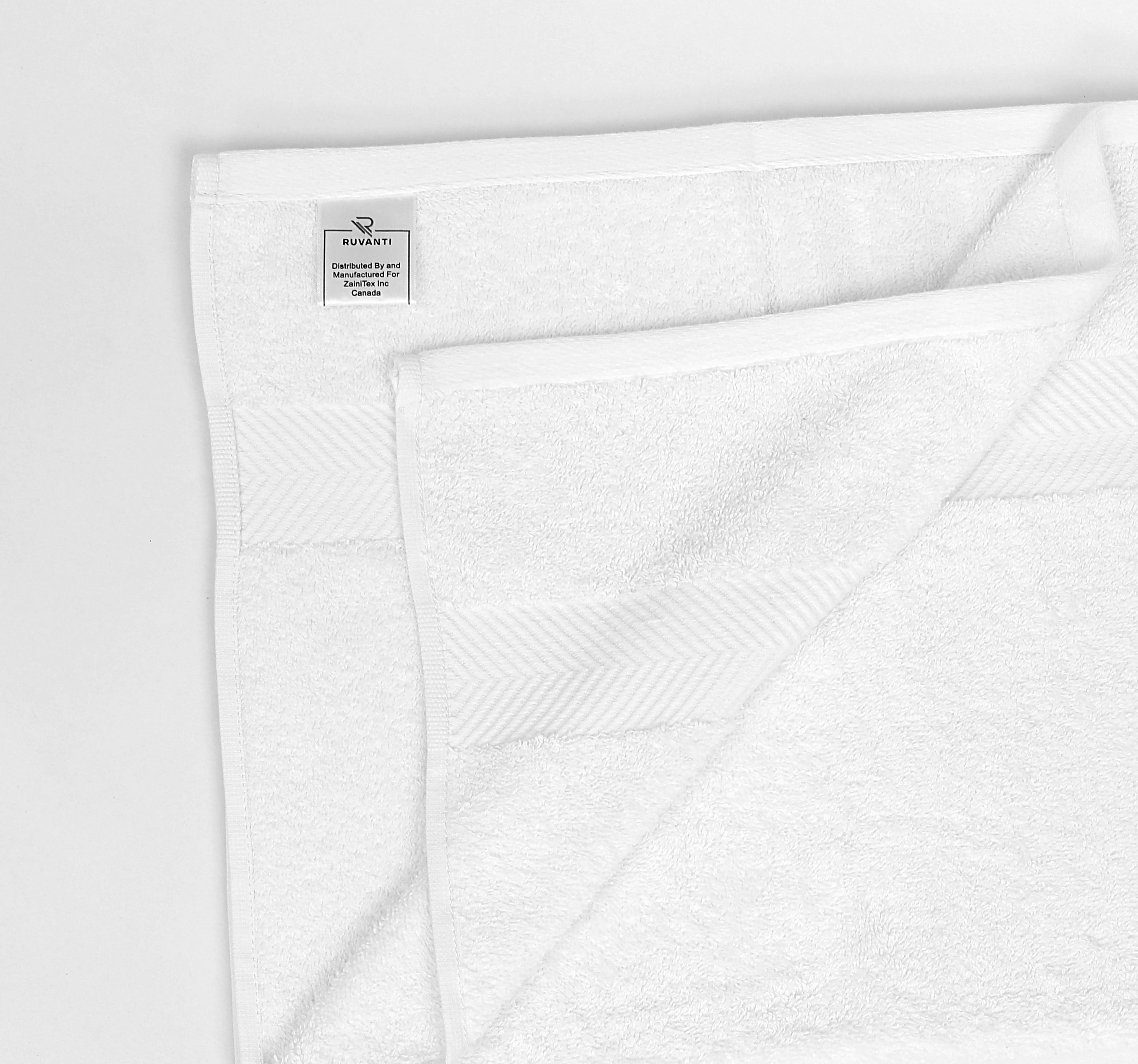 Ruvanti Premium White Bath Towel Set, 8 Pack 100% Cotton, Which  Include 2 Bath 27x54, 2 Hand 16x28, 4 Face 13x13. Extra Soft, Quick Dry, Lightweight, Luxury Towels for Bathroom & Hotel.