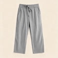 thumbnail image 5 of XXWXYD Girls Capr𝗂 Pants Gingha𝗆 Straight Leg Drawstring Elastic High Waist Casual Cropped Pant Loose Fit Summer Outfit Teen Kids Girls Summer Lightweight Cargo Shorts 4-14 Years, 5 of 8