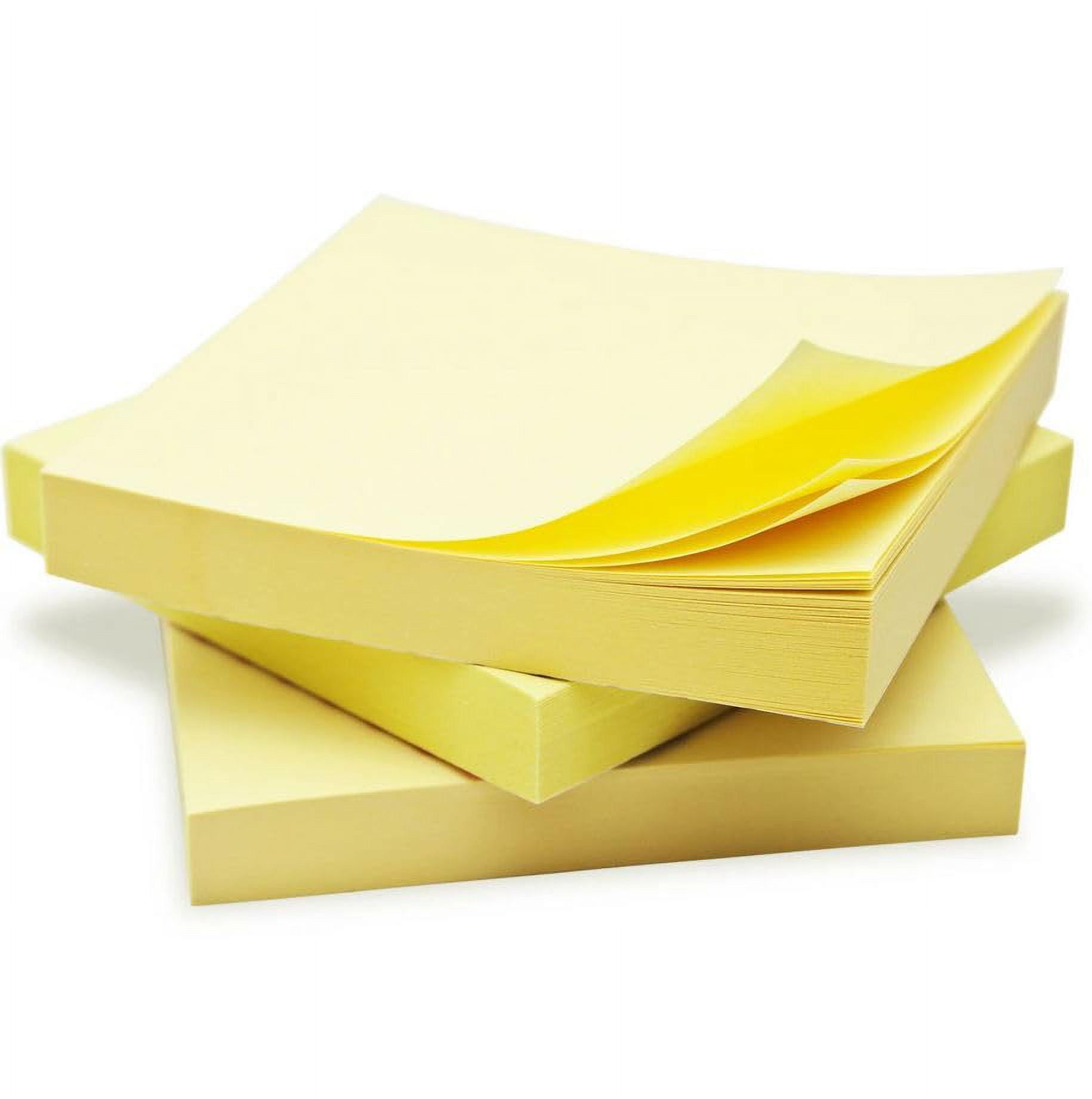 100 Pack of Bulk Wholesale 3"x3" 100 Sheet Neutral Yellow Sticky Note Pads for Writing & Note Taking - 100 Count of 3"x3" 100 Sheet Yellow Sticky Note Pads