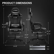 GTRACING GTWD-200 Gaming Chair with Footrest, Height Adjustable Office Swivel Recliner, Red