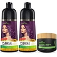 thumbnail image 1 of Combo Pack - Herbishh Purple Dye Shampoo for Gray Hair + Argan Intense Hair Mask - Long-lasting Color - Stimulates Dry, Frizzy Hair - 500 Ml, 1 of 7
