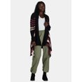 thumbnail image 4 of What's Next Women's and Women's Plus Striped Flyaway Cardigan Sweater, Midweight, Sizes XS-4X, 4 of 5