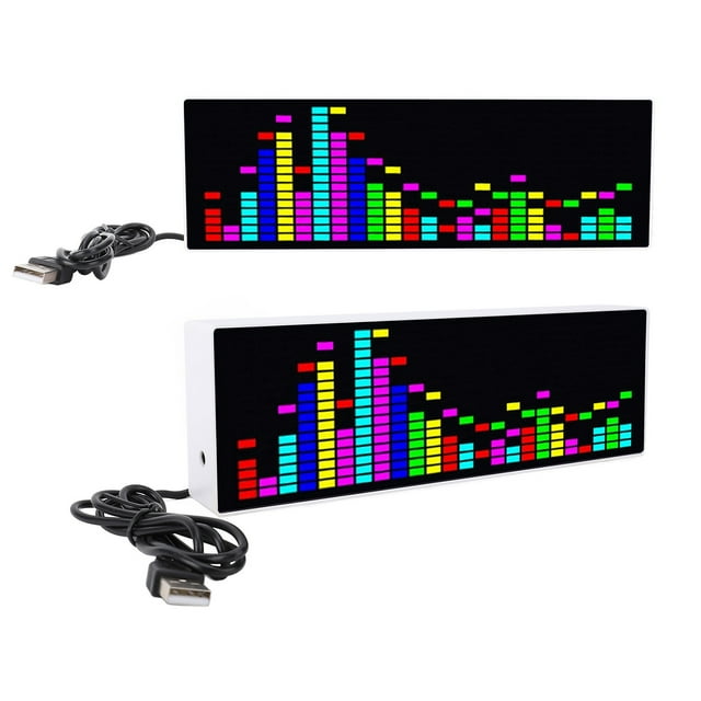 Pantalla LED De Espectro Musical, Reloj Electrónico Controlado Por Voz O Línea, 3 Despertadores, 384 LED RGB Para El Hogar