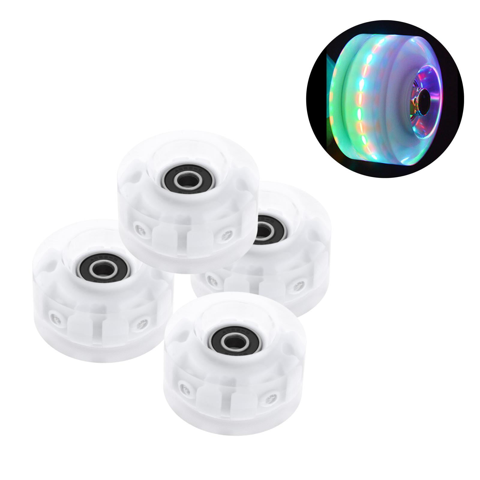 Details about   4 Pack Luminous Quad Roller Skate Wheels with Bearings Double Row Skating 