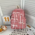 thumbnail image 2 of Mochila A Cuadros Con Lazo Informal para Mujer () Rojo, 2 of 9