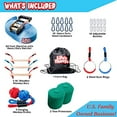 thumbnail image 4 of Double Ninja Slackline Obstacle Course for Kids - 80 Foot Line - Monkey Bars Playground Equipment - Ninja Warrior Course with Monkey Bars for Kids - Ninja Ropes Course - Patented Double Line Design, 4 of 5