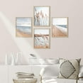 thumbnail image 2 of PixonSign Framed Wall Art, Ocean Sea Wave Horizon Posters, Set of 4 White Beach Grass Cloudy Landscape Prints, Colorful Wall Decor, Nature Wilderness Modern Wall Décor for Home - 12"x16" Natural, 2 of 5