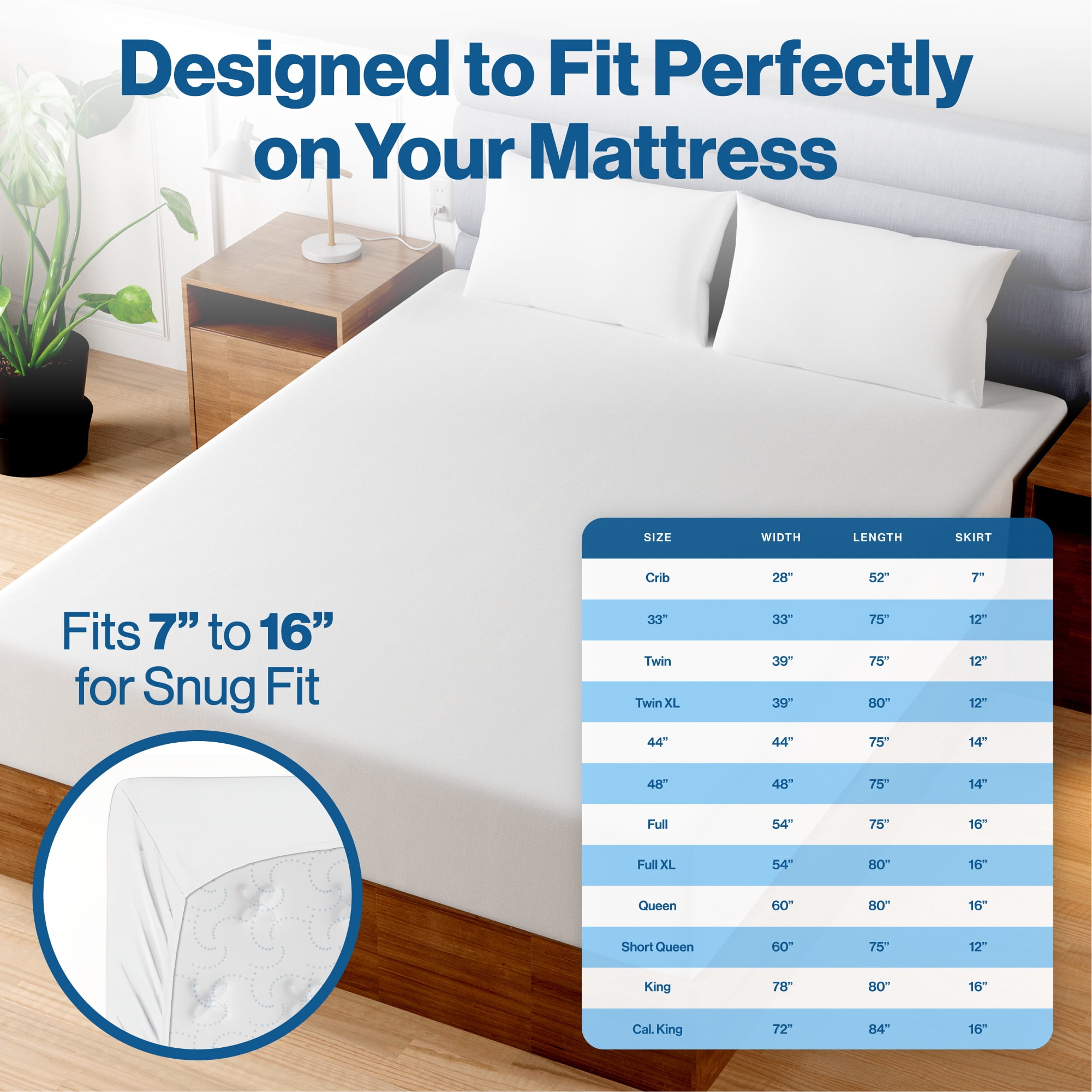 Superity Linen Full XL Fitted Sheet Made from Cotton. Moisture Wicking Cotton Bed Sheet for Breathable, Dry, and Comfortable Night's Sleep. 200 Thread Count. (White)