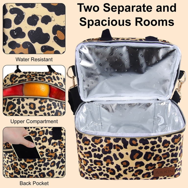 Large Insulated Lunch Bag, Leopard Pattern photo 4