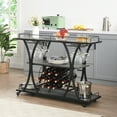 thumbnail image 6 of TYEUA ‌Industrial Bar Cart with Wheels - 3-Tier Serving Cart for Home, Kitchen Bar Cart with Storage Shelves, Mobile Beverage Station, Vintage Metal Cart, Multi-Level Drink Tray‌, 6 of 7