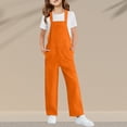 thumbnail image 6 of Mercatoo Boy's Girl's Straight Leg Jumpsuit Loose Fit Casual Bib Overalls Sleeveless Multi Color Kid's Toddlers with Pockets Overalls, 6 of 6