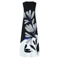 thumbnail image 5 of Brilliant Womens Dresses Plus Size Women's Casual Long Dress with Pocket Floral Print Sleeveless Maxi Dress Summer White 3XL-5XL, 5 of 9