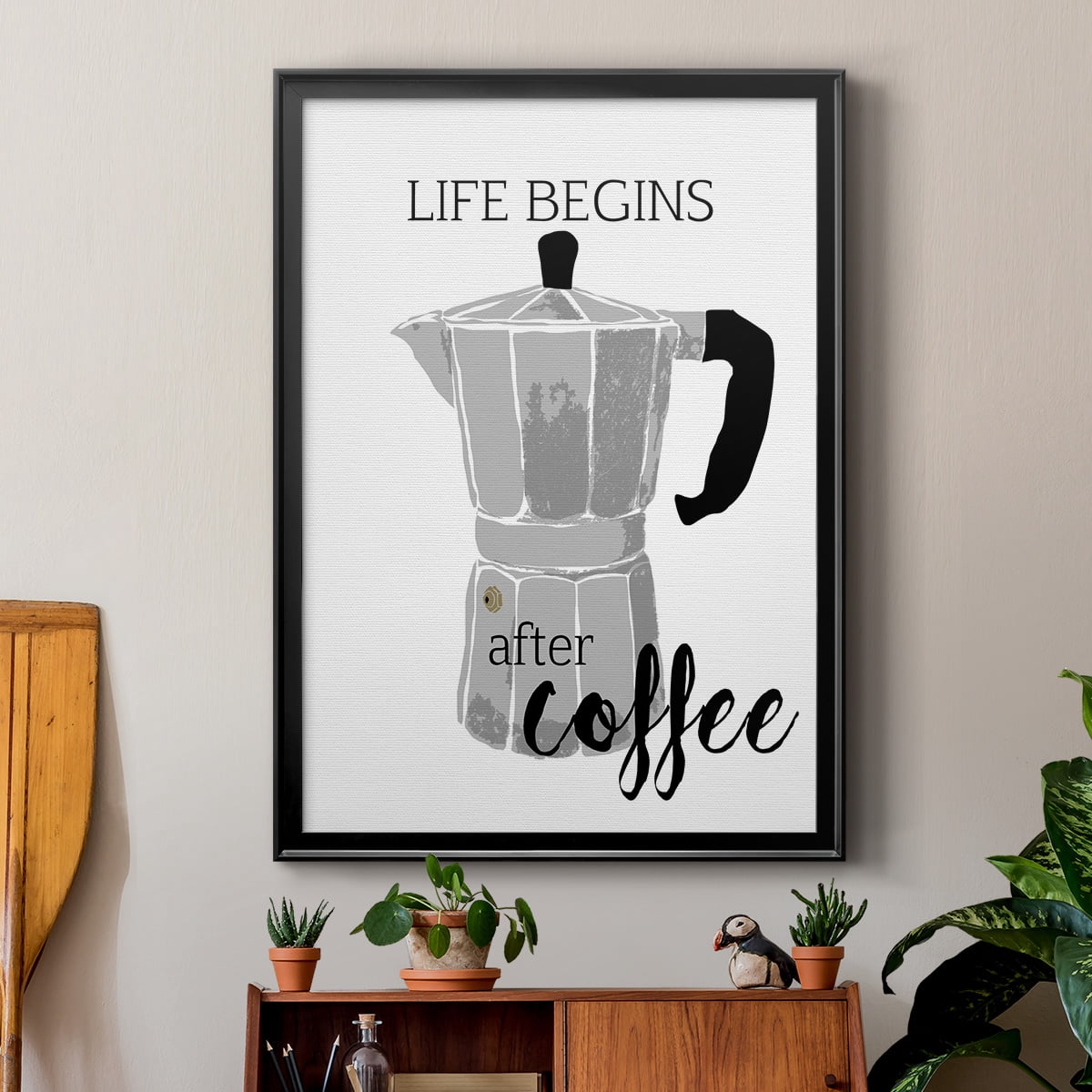 Begins After Coffee Premium Framed Print - Ready to Hang