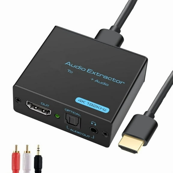HDMI Audio Extractor 4K HDMI Optical Splitter Adapter Converter 3.5mm Stereo Left Right Audio Out Support 5.1 HDCP 1080P