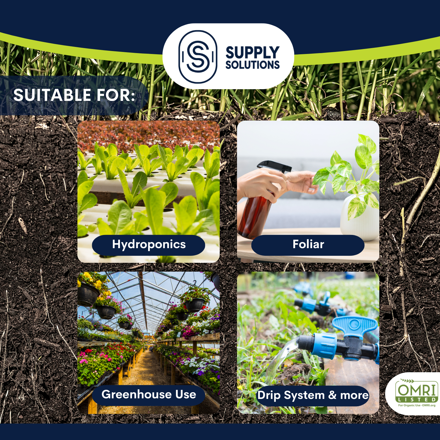 Supply Solutions Gypsum Powder for Soil - Promotes Root Growth for Mushrooms Soil Aerator Calcium Fertilizer - Pure and Soluble Soil Conditioner for Clay Soil and Lawn (5lbs)