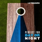 Triumph LED 2x4 All-Wood Cornhole Set - BLUE/GREY