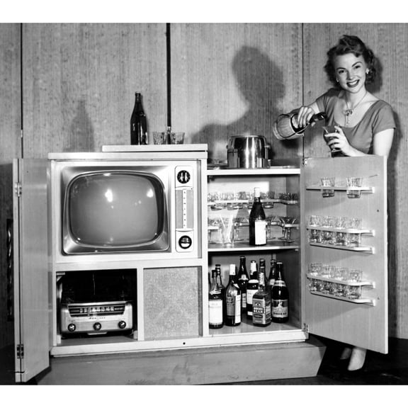 Posterazzi Admiral Television Set And Entertainment Center History 36" x 24" Photography Art Print