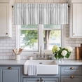 thumbnail image 2 of Gray Stripes Farmhouse Short Window Curtain Valances, Vintage Minimalist Lines Texture Rod Pocket Kitchen Valances for Living Room Bedroom Bathroom Cafe 60" x 18", 2 of 8