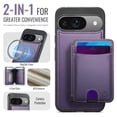 thumbnail image 2 of JEEHOOD Case For Google Pixel 9 / Pixel 9 Pro, RFID Blocking, PU Leather,Compatible With MagSafe Detachable 2 In 1 Wallet With Built-in Push Card Holder,Kickstand Magnetic Protective Cover,Purple, 2 of 8