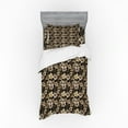 thumbnail image 2 of Ambesonne Flower Bedding Set 4 Pcs, Nostalgic Botany Flora Art, Queen, Sepia Black Tan, 2 of 3