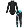 thumbnail image 2 of CHICTRY Girls 2Pcs Dance Sports Outfit Teens Gymnastics Skating Suit Long Sleeve Cutout Back Leotard with Leggings Green 5-6, 2 of 7