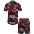 thumbnail image 2 of Mens Flower Shirt Hawaiian Shorts Sets Casual Button Down Short Sleeve Beach Shirt 2025, 2 of 6