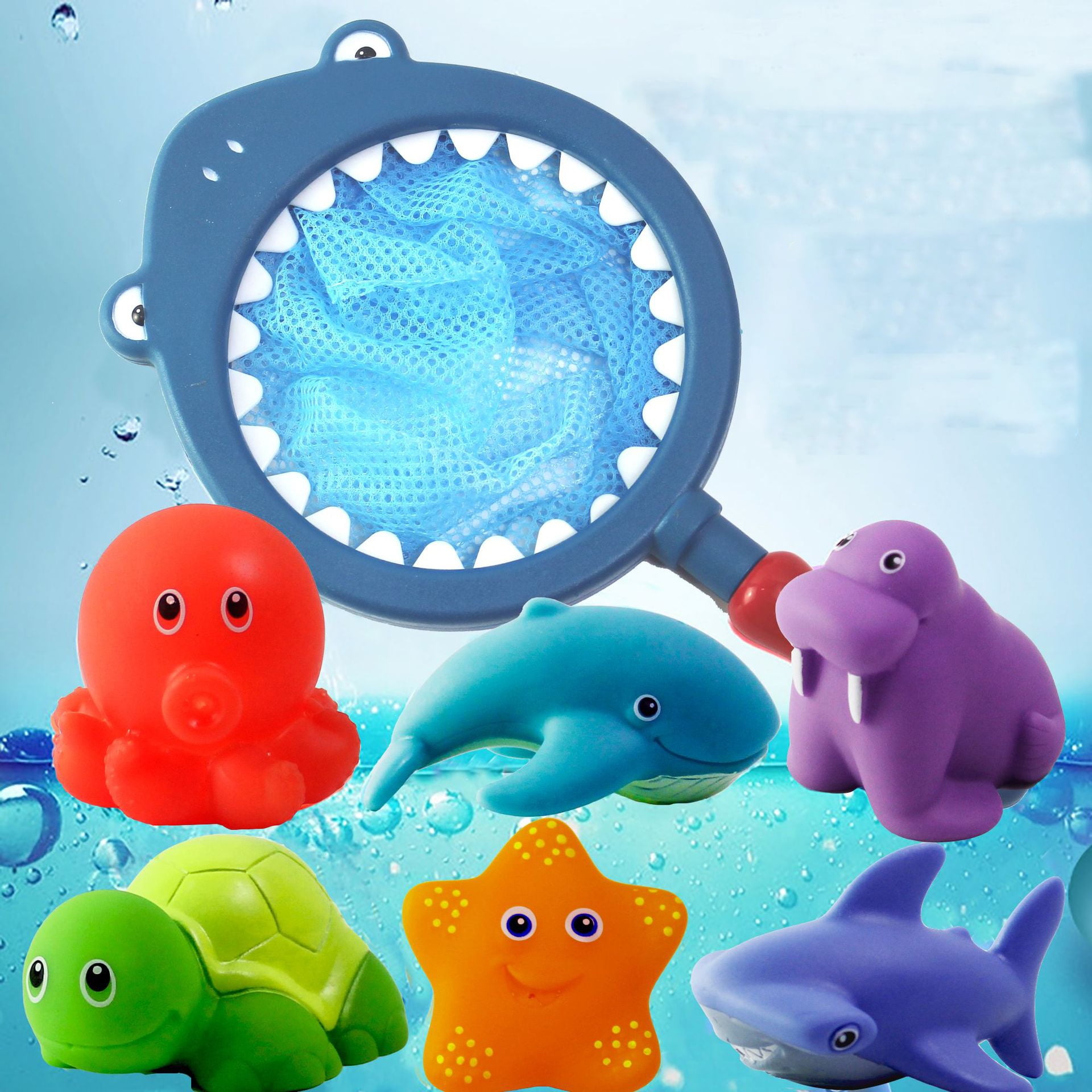 BESSNINI Bath Toys, 7 Pcs Water Spraying Color Floating Animals with