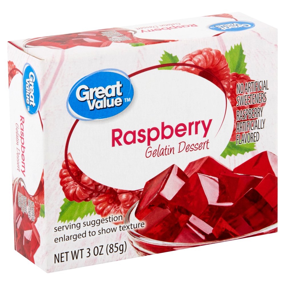 Great Value Raspberry Gelatin Dessert, 3 oz