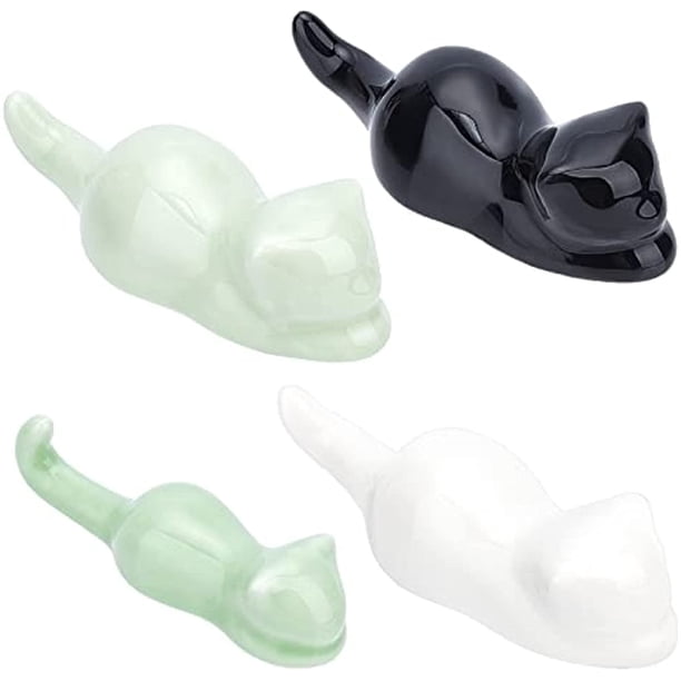 4 piezas de soporte para pinceles de gato, soporte para pinceles de porcelana, soporte para pinceles de pintura china, juego de soporte para palillos, cucharas, tenedores, cuchillos, vajilla,