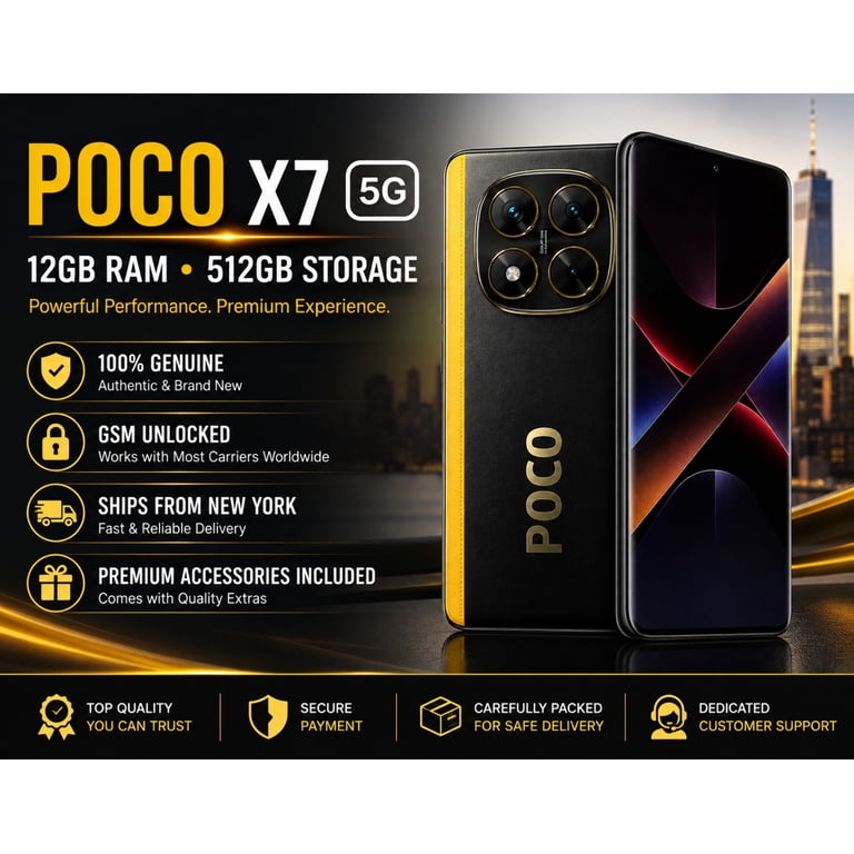 Xiaomi Poco X7 5G 512GB ROM 12GB RAM Dual SIM GSM Unlocked - Black