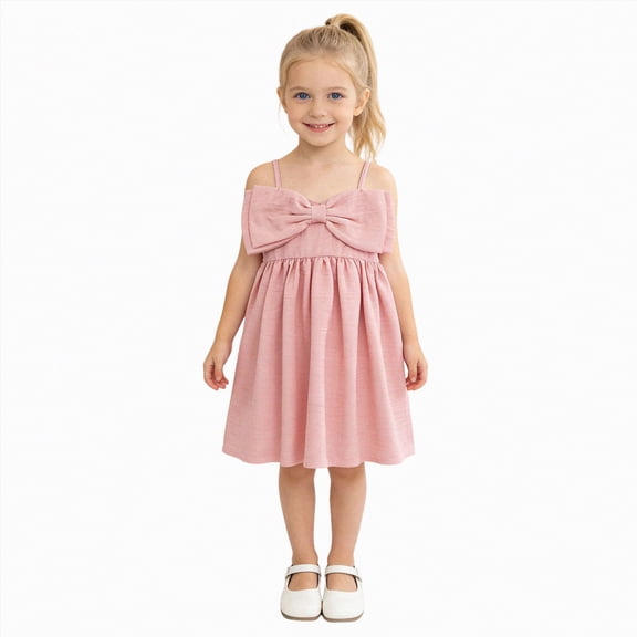 Gibobby Toddler Girl Dress Little Girls Short Sleeve Dresses 12 18 24 Months 2T 3T 4T 5T Summer Casual Skater Swing Twirly Sundress(4-5 Years,Red)