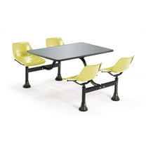 OFM Model 1005 Cluster Seating Table with 30" Stainless Steel Top and Yellow Seats