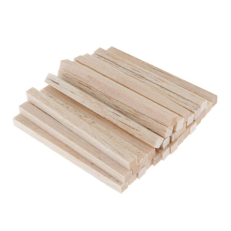 Wooden Sticks (30) Unfinished Natural Square Wooden Dowel Rods