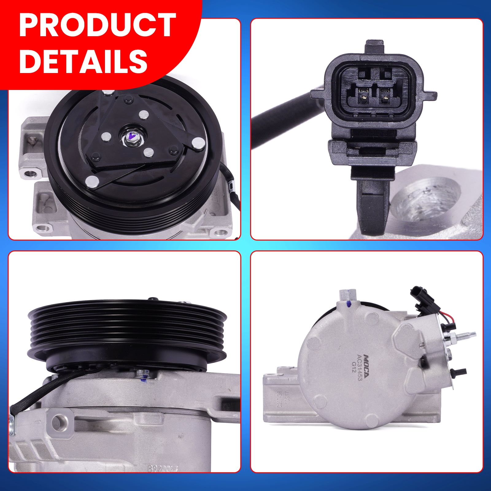 MOCA AUTOPARTS New AC Compressor w/ Clutch DKS17D Fit for 2008-2013 & 2016 Nissan Rogue 2.5L & 2014-2015 Nissan Rogue Select 2.5L & 2008-2009 Nissan Cabstar 2.5L
