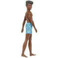 thumbnail image 4 of Barbie Ken Beach Doll with Black Hair Dressed in Blue Tropical Swim Trunks, 4 of 6