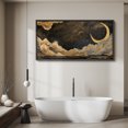 thumbnail image 5 of Large Framed Canvas Print Golden Crescent Moon & Clouds – Mystical Night Sky PaintingWall Art Decorative Ready to Hang Painting for Living room Bedroom 60x30 inches Black Frame, 5 of 9
