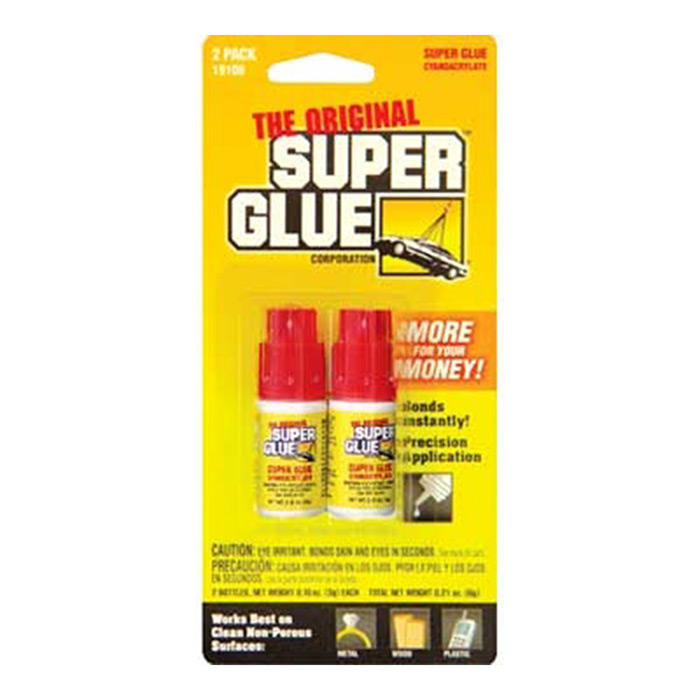 Super Glue 19108 Cyanoacrylate Glue Double Pack, 0.10 oz Spill