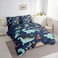thumbnail image 3 of Castle Fairy Kawaii Animal Dinosaur Bedding Comforter Set 7 Pieces for Children Teens Adults,Cute Jungle Wildlife Full Bedding Set Lightweight,Cartoon Rainbow Dino Fitted Sheet Flat Sheet, 3 of 8