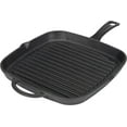 thumbnail image 2 of GOODCOOK Pre-Seasoned Cast Iron Grill Pan, 10.75 Inch, Black, Square, 2 of 4