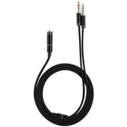 Headphone Splitter Extension Cable 3.5mm Female to Dual 3.5mm Male Computer Headset Audio 1-in-2 Adapter Cable 1M Black