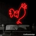 thumbnail image 3 of Craftnamesign Chicken Line Art Neon Sign for Chicken Shop Farmhouse Wall Decor, 3 of 5