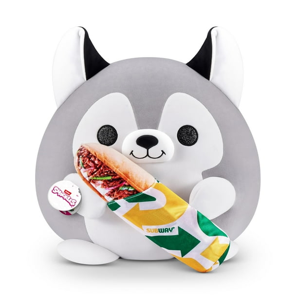 Juguete de peluche ZURU Snackles (Subway) Huskie, tamaño grande, 35 cm