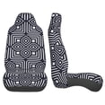 thumbnail image 4 of XMXT 2Pcs Car Seat Cover Decor Protector, Monochrome Geometric Print Bucket Auto Front Seats Covers Fits for Cars SUVs Trucks, Universal Fit, 4 of 9