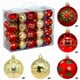 thumbnail image 3 of Artículos decorativos, adornos navideños, juego de bolas navideñas de 6 cm, 40 unidades, bolas de plástico galvanizadas pintadas en rojo dorado, adornos navideños para exteriores, decoraciones navideñ, 3 of 5
