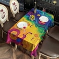 thumbnail image 2 of Colorful Circular Pattern Rectangle Tablecloth 60"x102",Waterproof Polyester Rectangle Table Cloth, Wipeable Spillproof Polyester Tablecloth for Dining, Camping, Indoor and Outdoor, 2 of 6