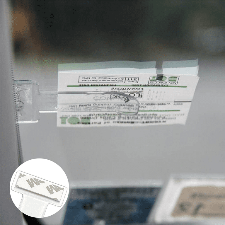 Parking Ticket Holders, 4 Pack Transparent Car Windshield Ticket Holders,  Self Adhesive Tickets Clips for Parking Ticket, Resident Parking Permit, Parking  Permit 
