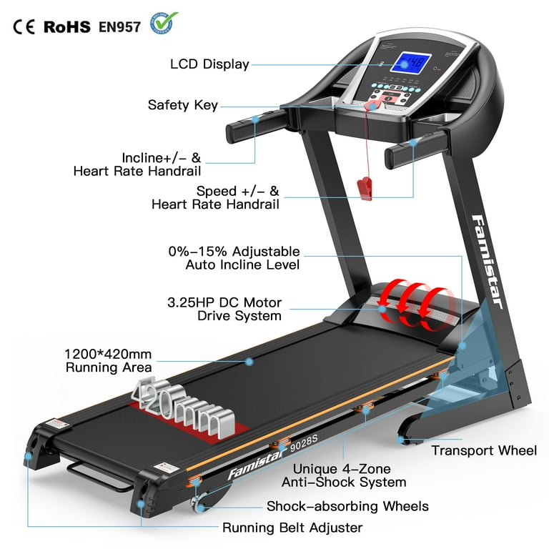 3.25 hp portable folding electric treadmill sale