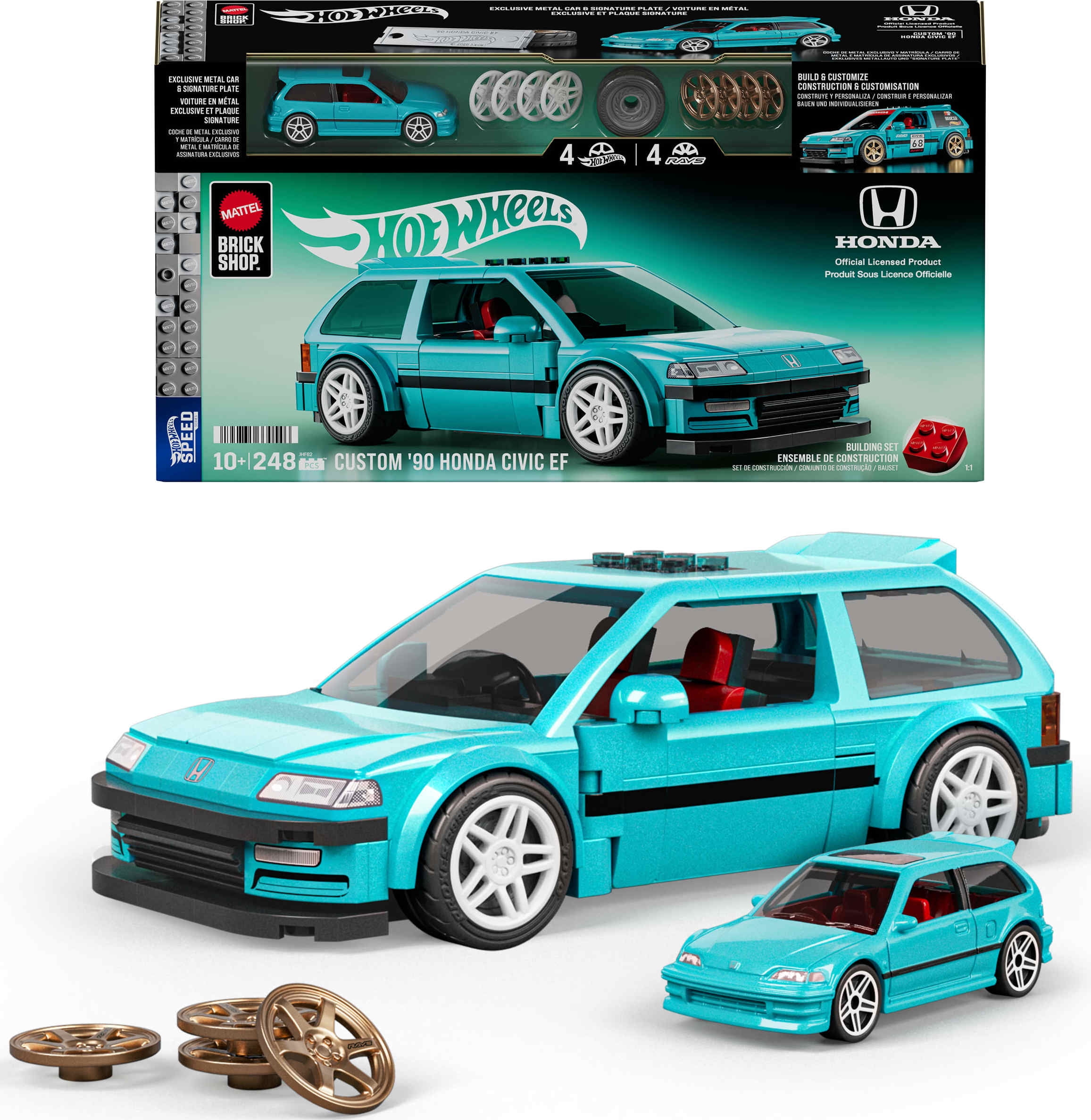 Mattel Brick Shop Hot Wheels Custom '90 Honda Civic EF Building