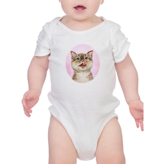 Cat Licking Face Bodysuit Infant -Kayomi Harai Designs,  24 Months
